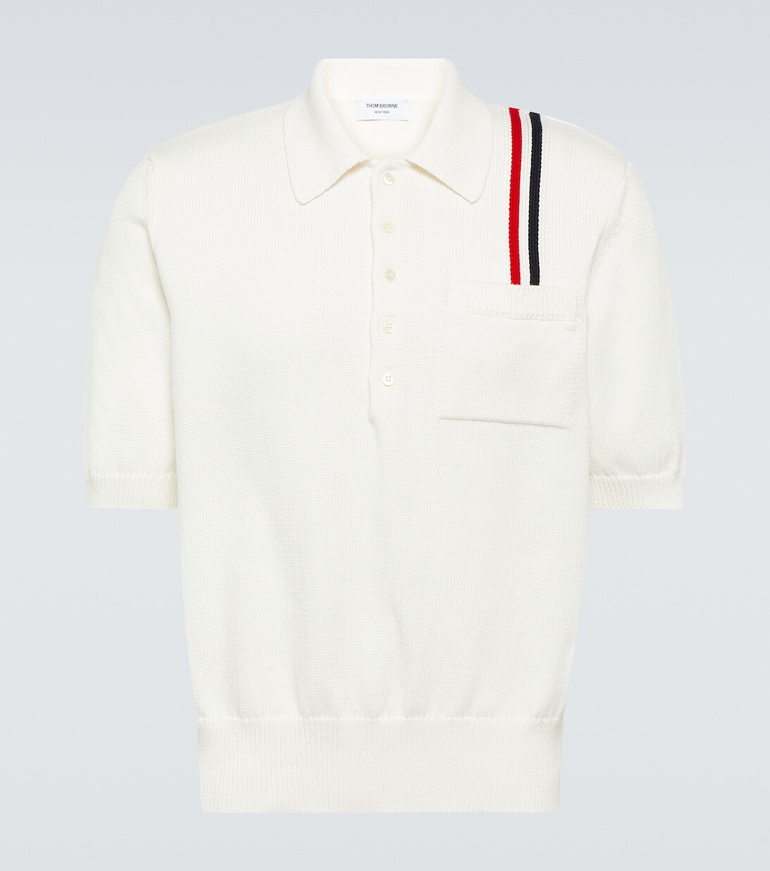 

Рубашка поло из хлопка с полосками rwb Thom Browne, белый