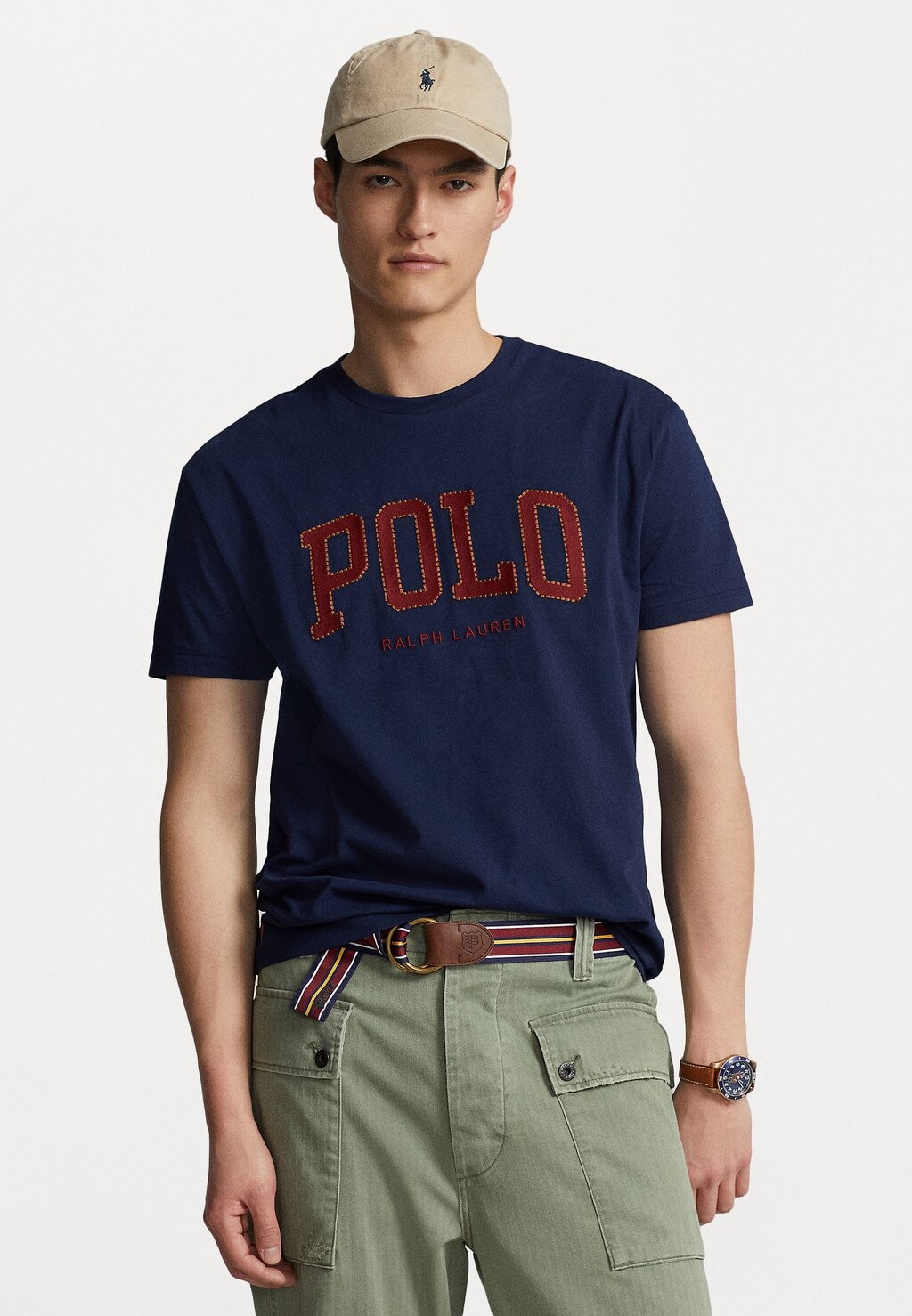 

Футболка с принтом SHORT SLEEVE Polo Ralph Lauren, круизный темно-синий