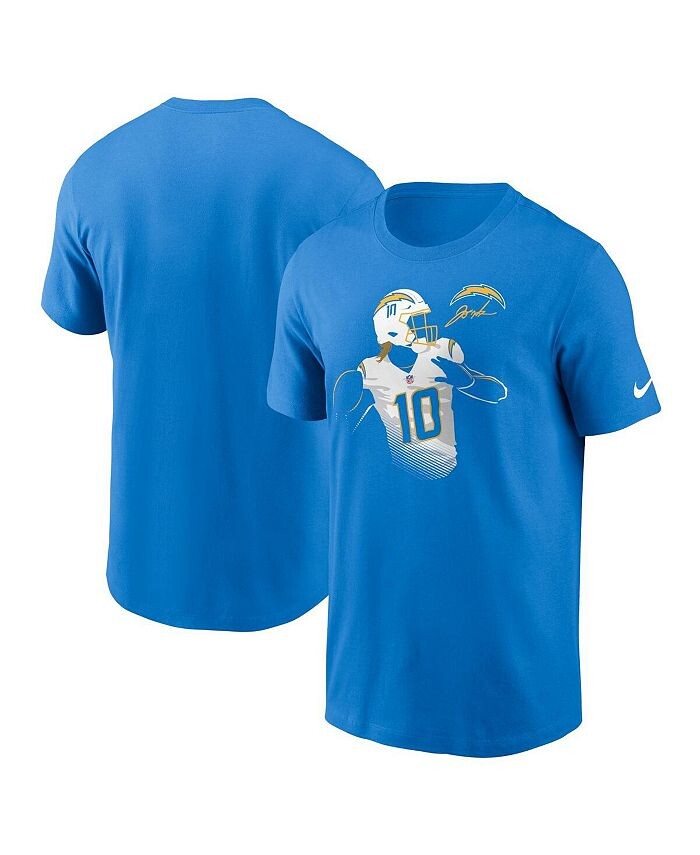 

Мужская футболка с графическим рисунком Justin Herbert Powder Blue Los Angeles Chargers Player Nike, синий