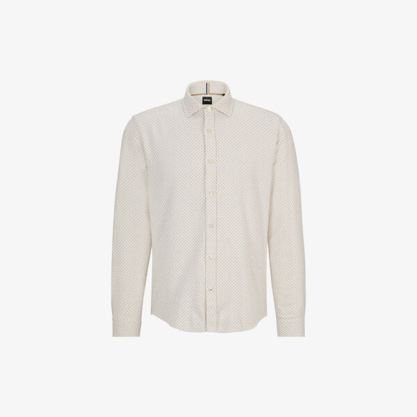 

Рубашка Mirco классического кроя с круглым принтом Boss, белый