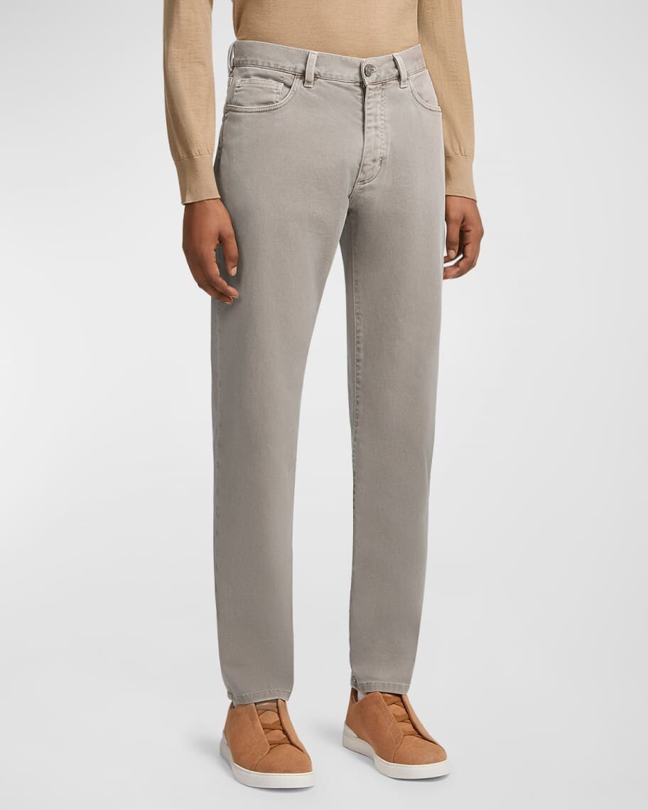 

Мужские прямые брюки из эластичного хлопка ZEGNA, Серый