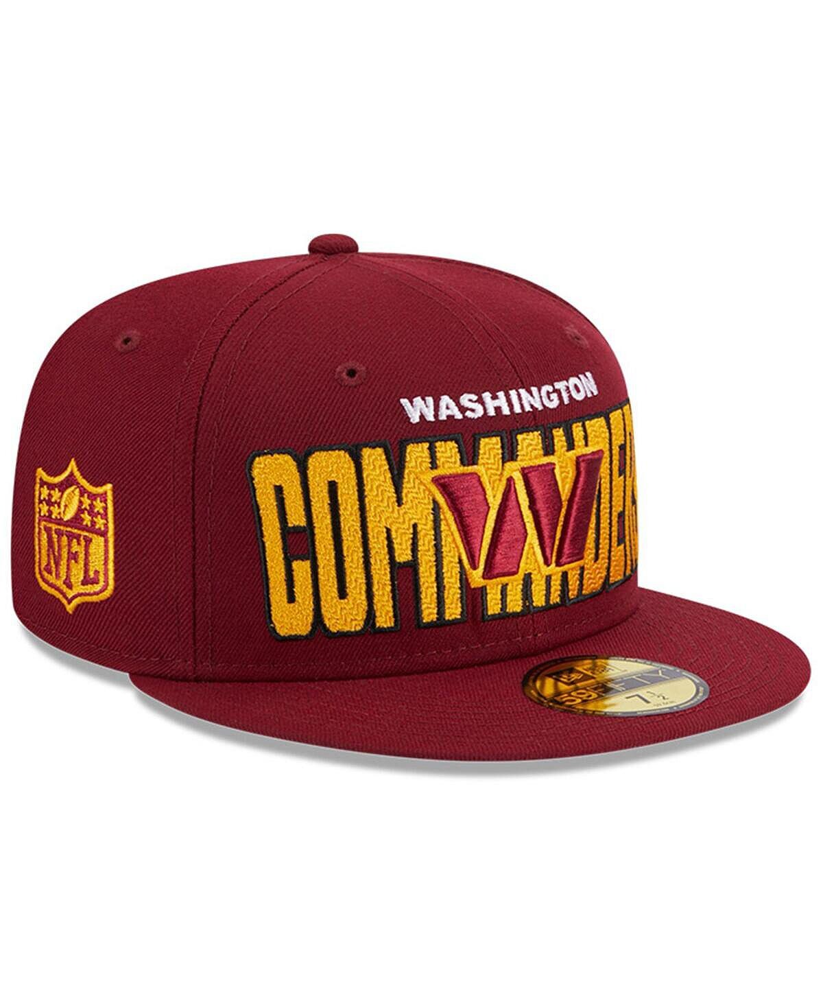 

Мужская бордовая приталенная кепка Washington Commanders 2023 NFL Draft 59FIFTY New Era