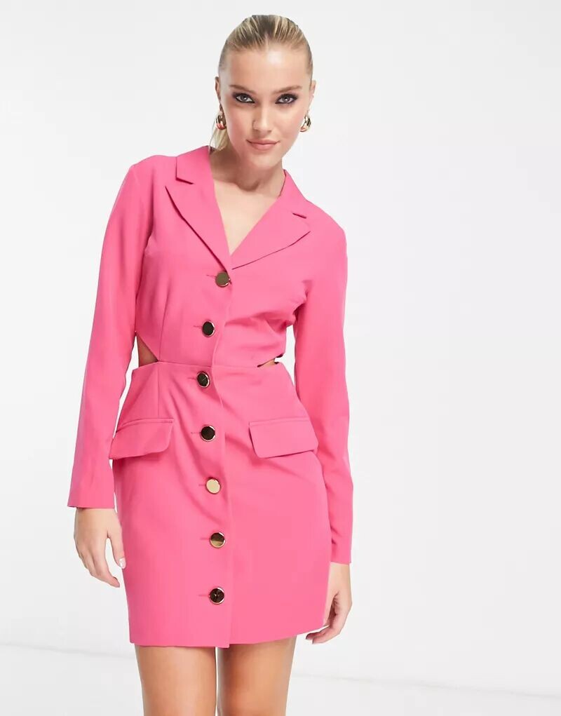 

Miss Selfridge – элегантное платье розового цвета с декоративными вырезами