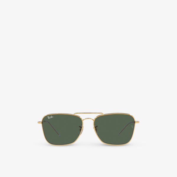 

RBR0102S Солнцезащитные очки Caravan Reverse в металлической квадратной оправе Ray-Ban, желтый