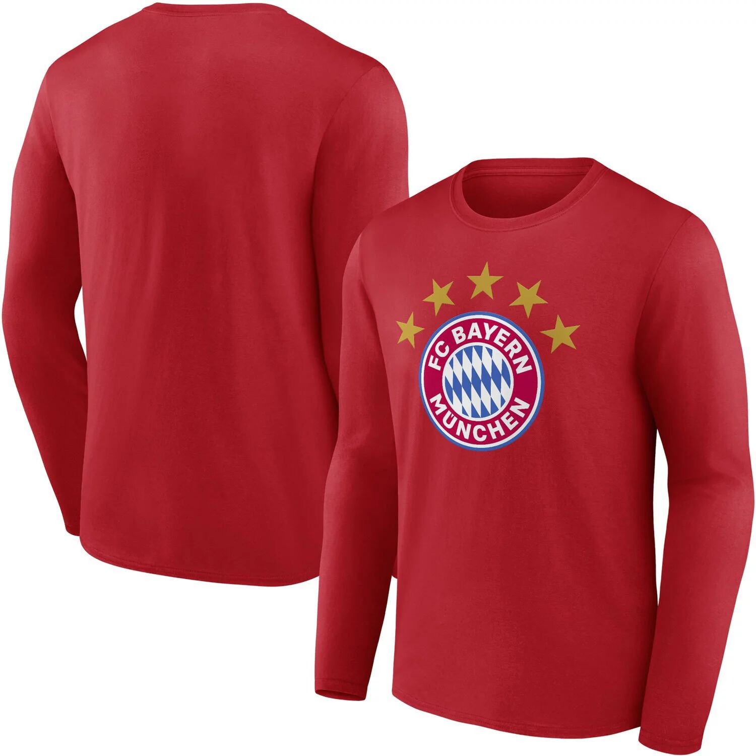 

Мужская красная футболка с длинным рукавом с логотипом Bayern Мюнхен 5-Star Crest Fanatics, Красный