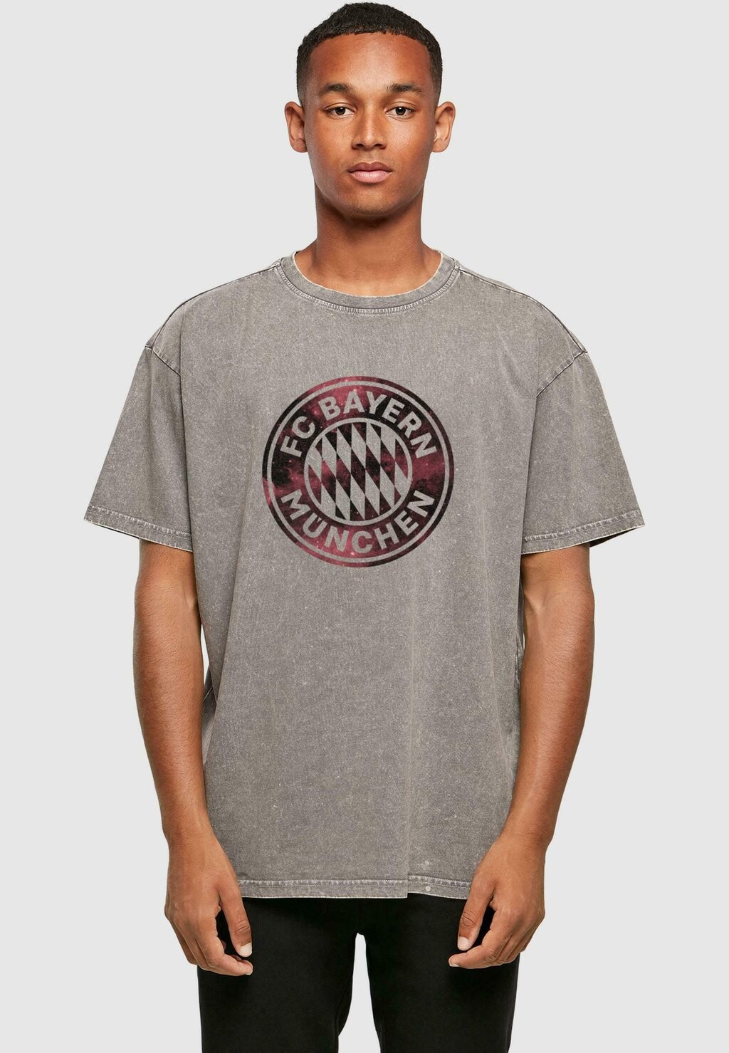 Team ФУТБОЛКА GALAXY LOGO Acid WASHED HEAVY OVERSIZE FC Bayern München, цвет asphalt