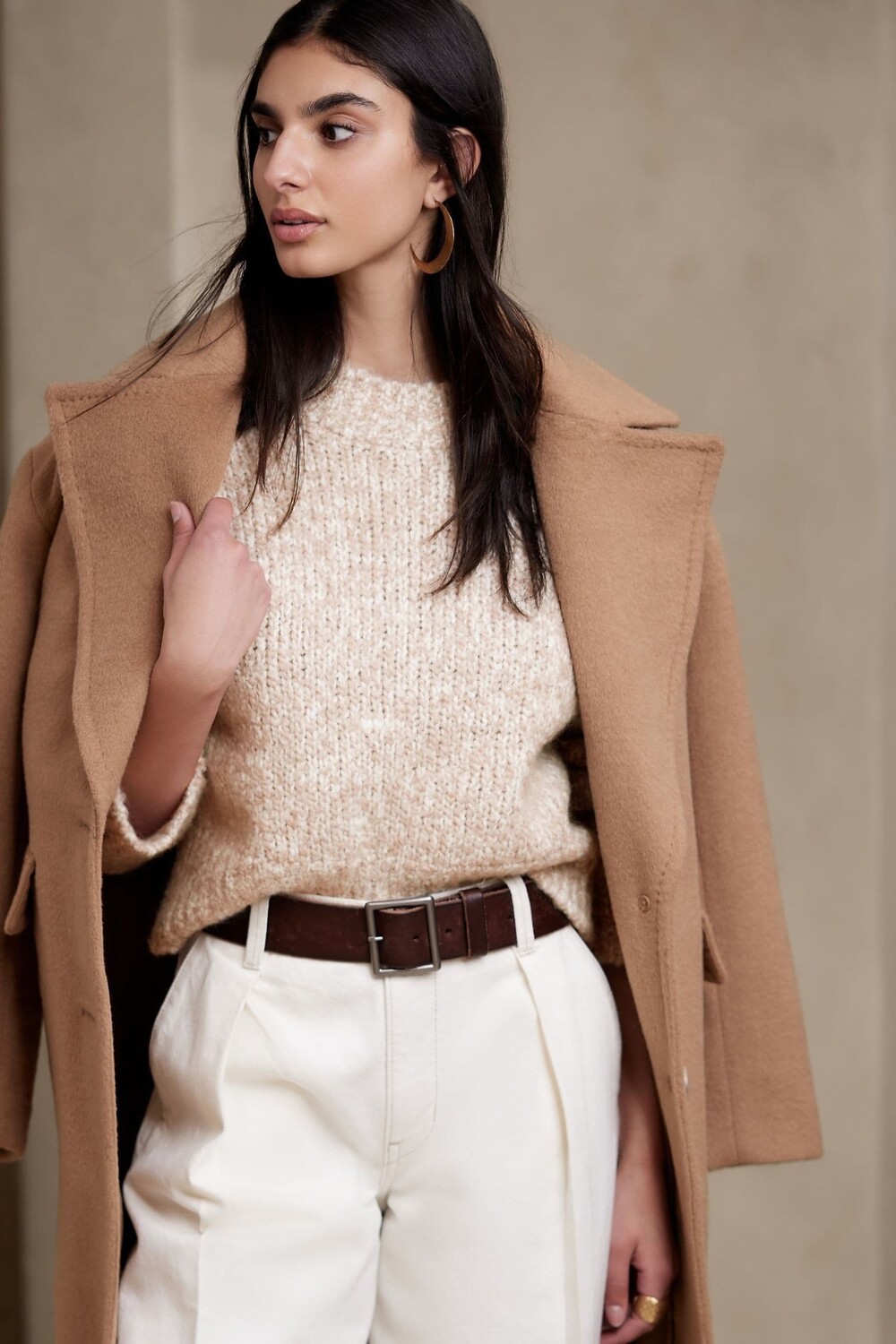 

Свитер соффио из ткани букле Banana Republic, бежевый