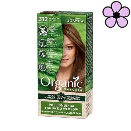 Органическая перманентная краска для волос Naturia без аммиака/ППД #312 Натуральный блондин, Joanna