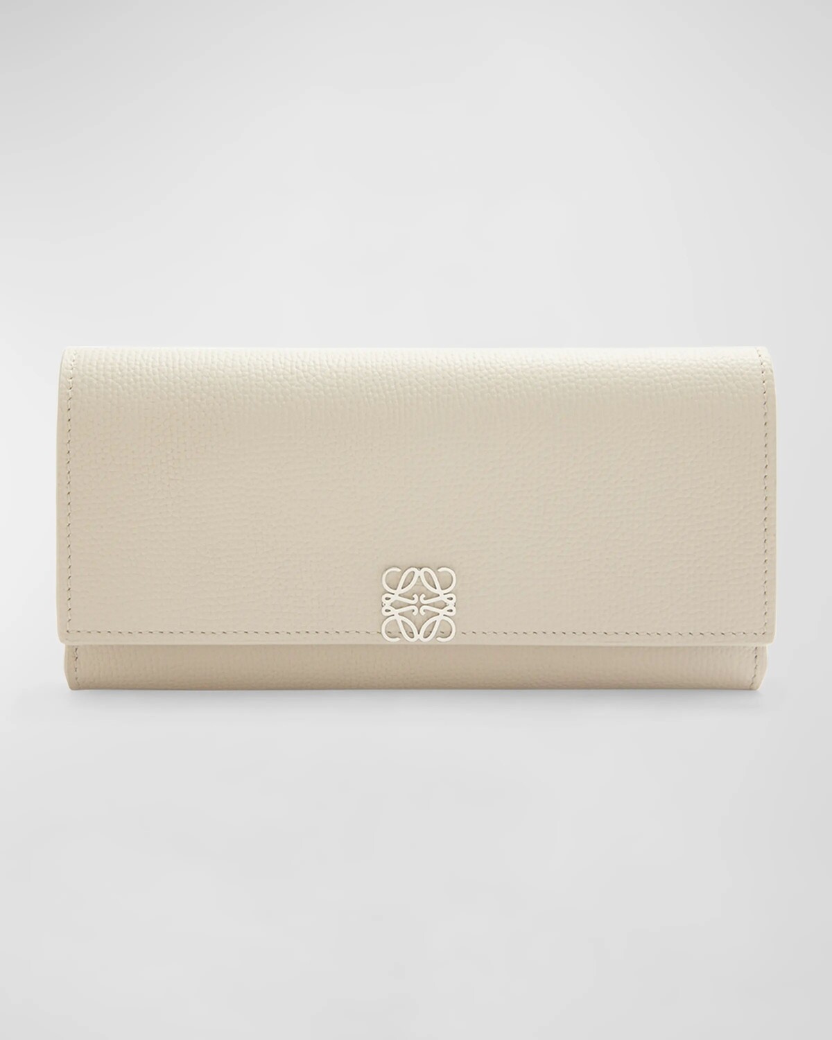 

Кожаный континентальный кошелек Anagram с клапаном Loewe, цвет Light Ghost
