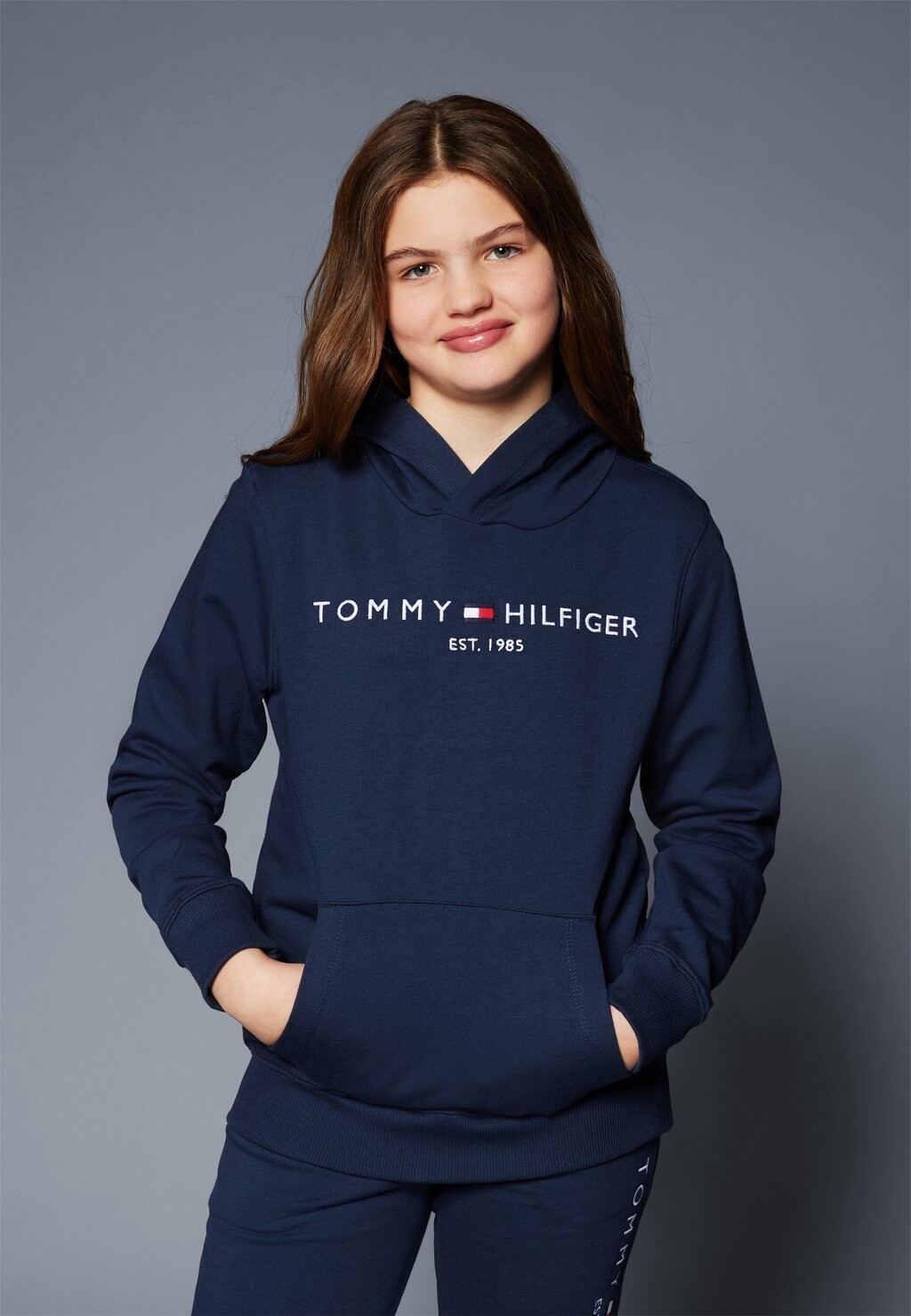 Толстовка Essential Hoodie Unisex Tommy Hilfiger, цвет twilight navy