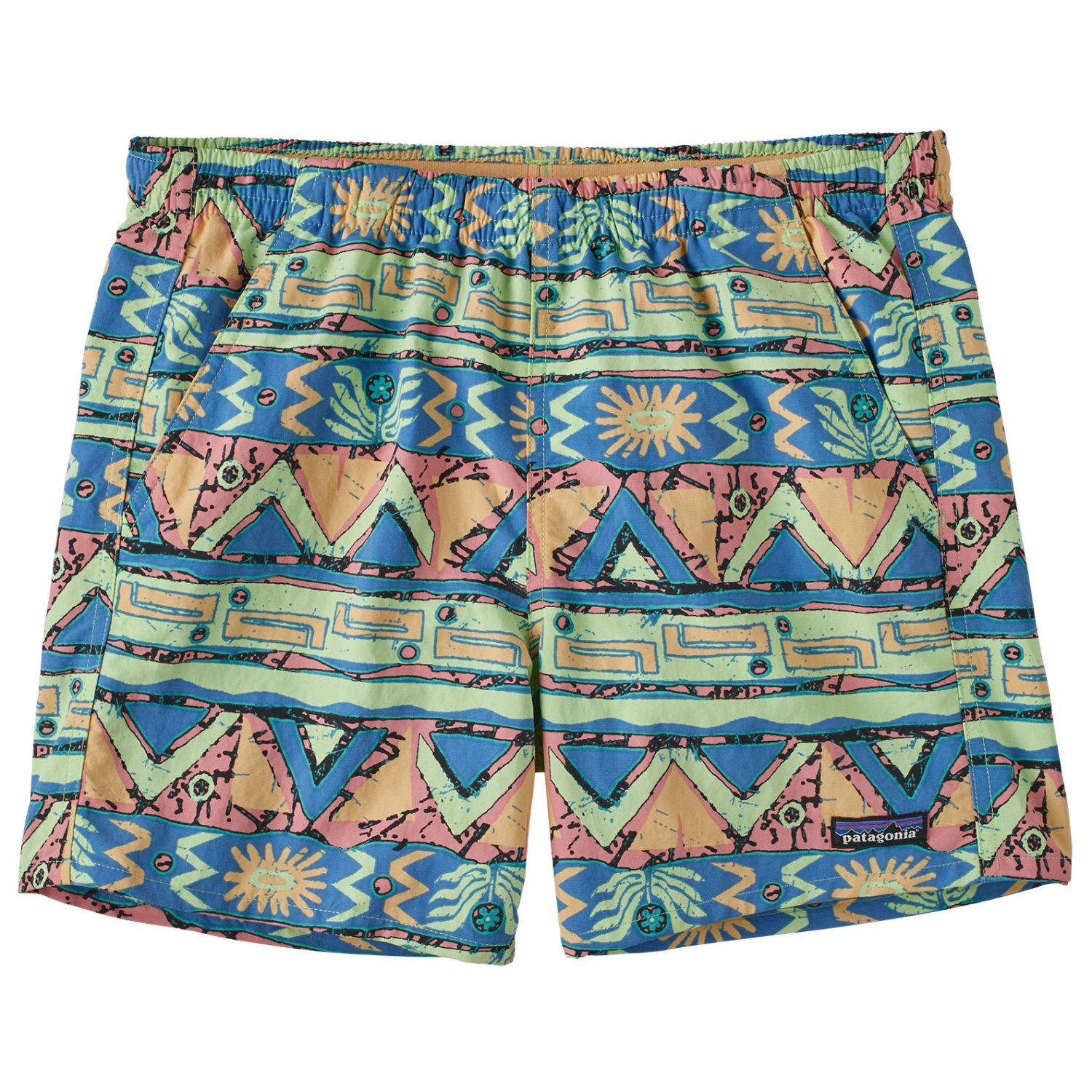 

Шорты Patagonia Women's Baggies, цвет High Hopes Geo/Salamander Green