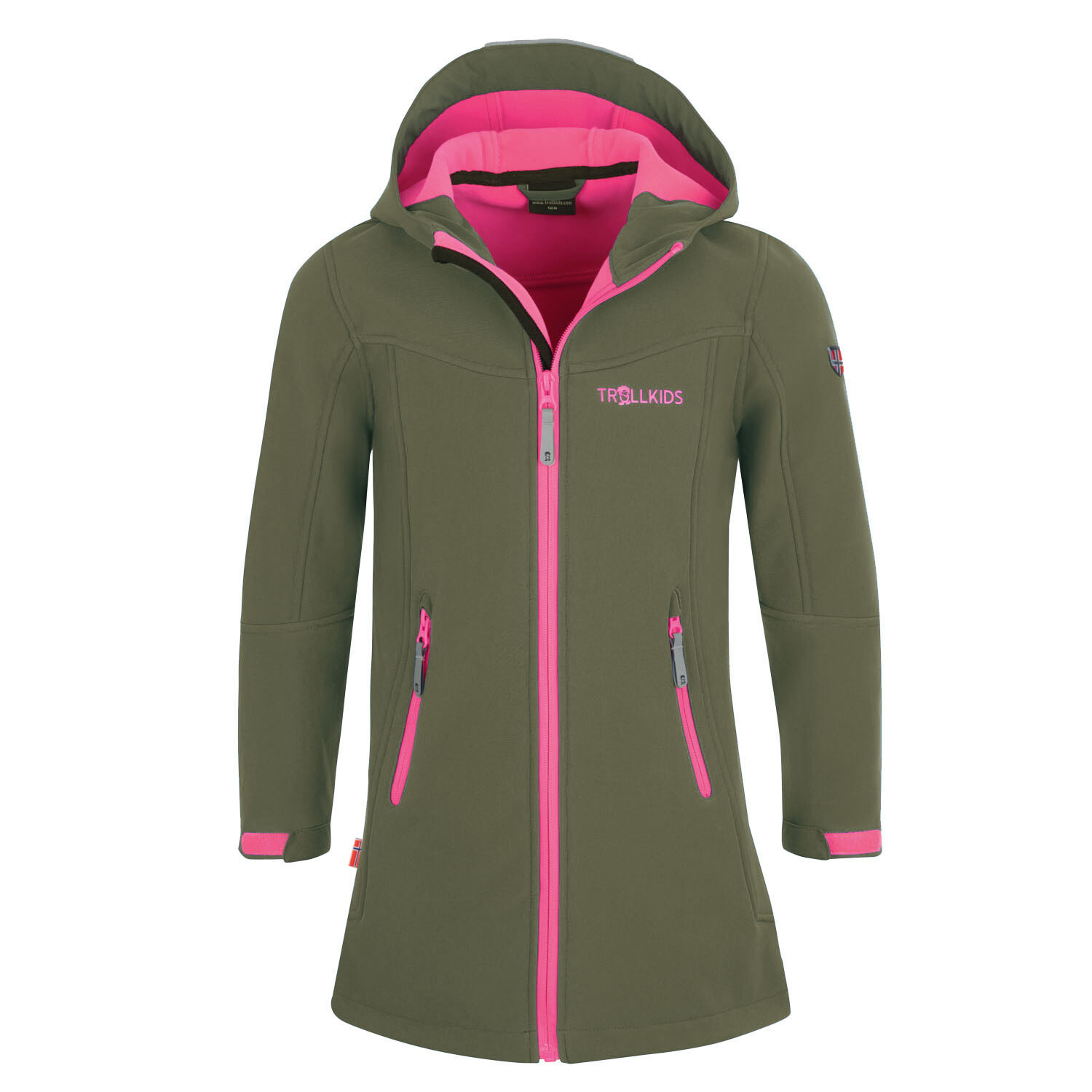 

Куртка софтшелл Trollkids Softshell Mantel Lillesand, цвет Dunkle Olive/Hellmagenta