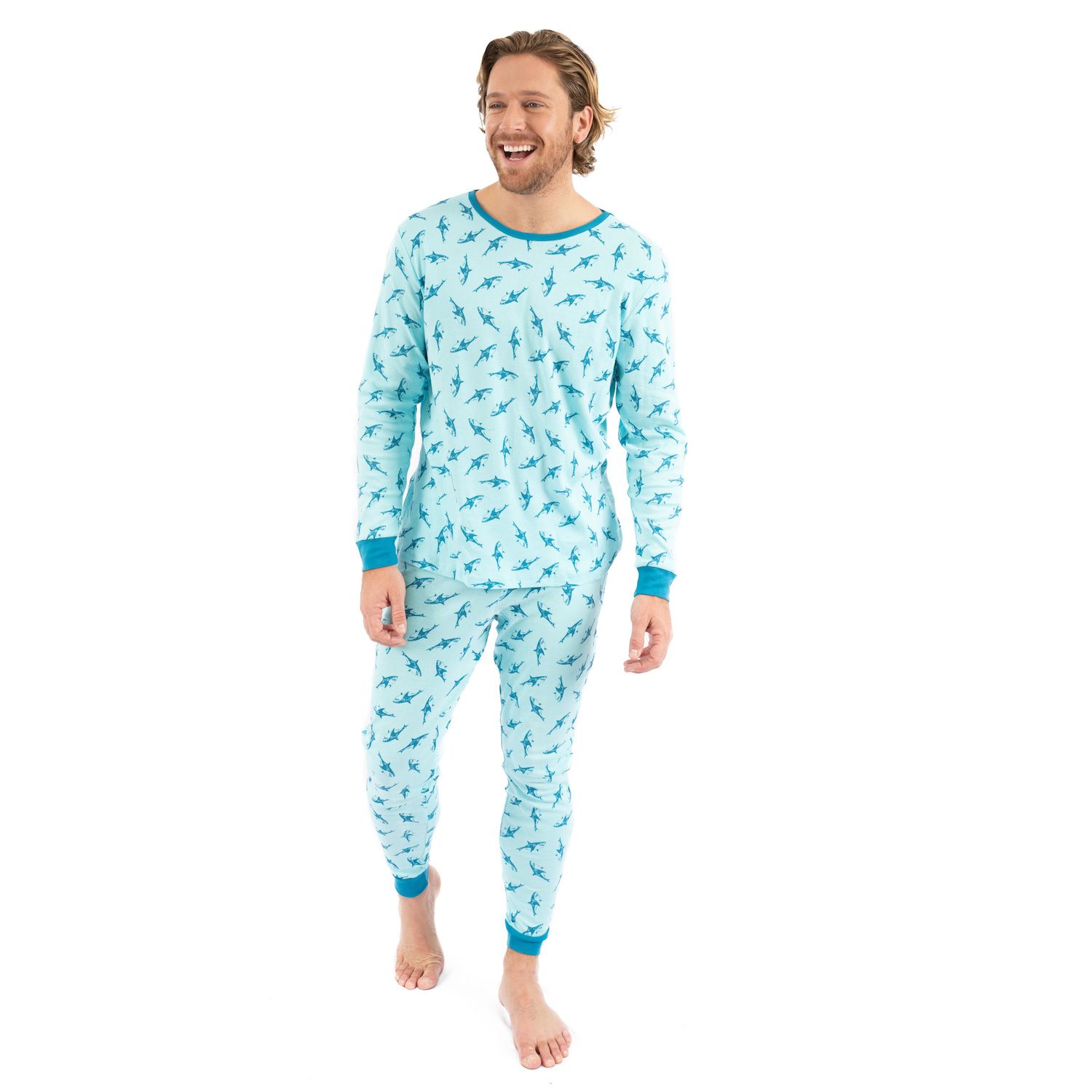 цена Мужская хлопковая пижама из двух предметов Leveret Sharks