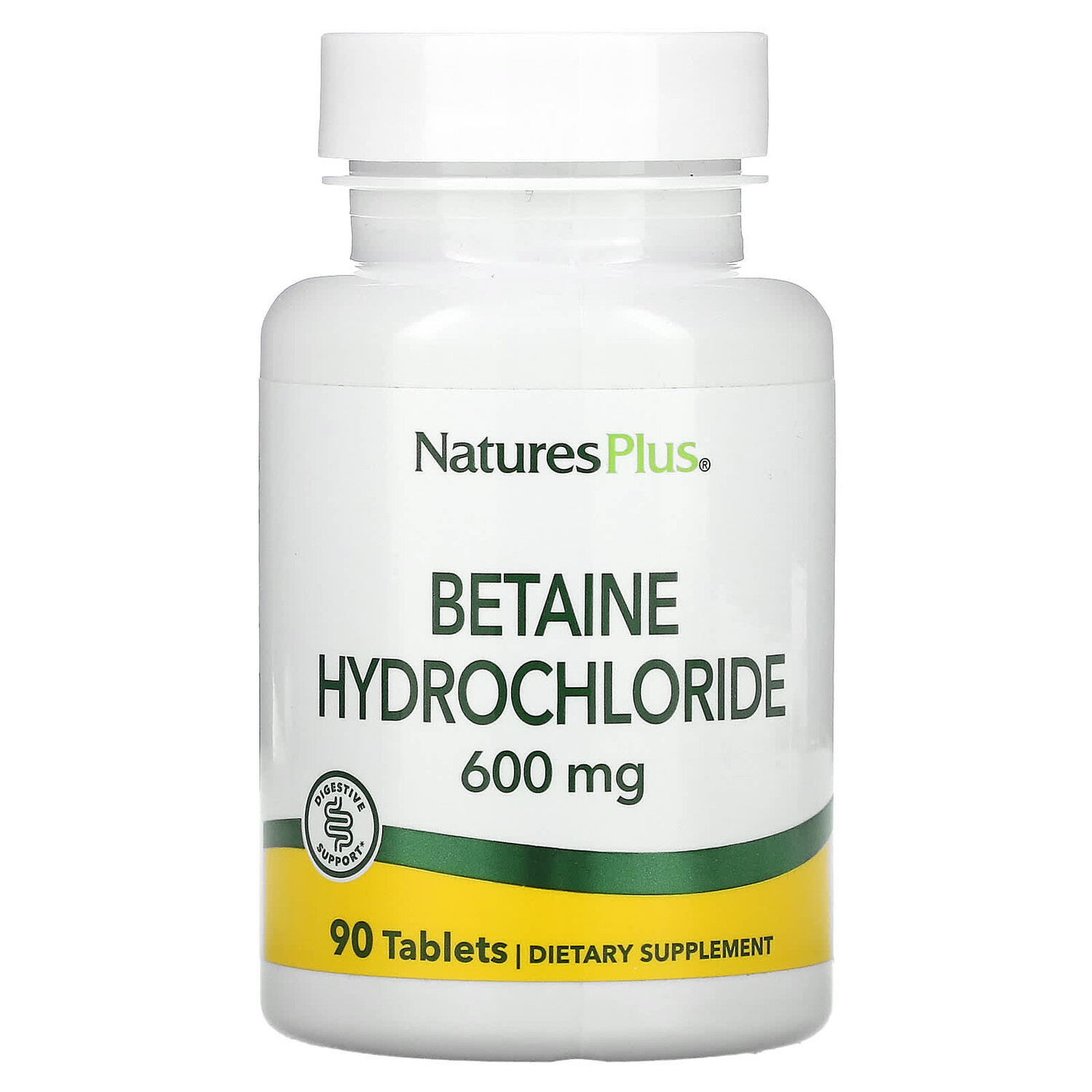 

Бетаин гидрохлорид (Betaine Hydrochloride), 600 мг, 90 таблеток, NaturesPlus