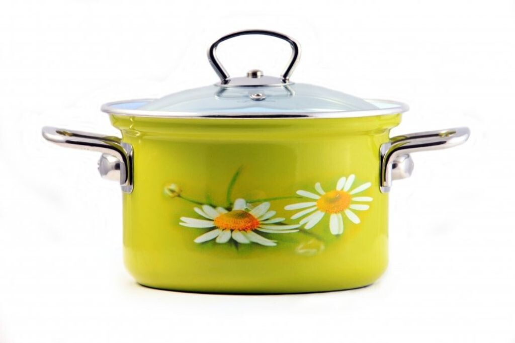 

Эмалированная кастрюля со стеклянной крышкой Daisy 2,1 л 16 см Belis