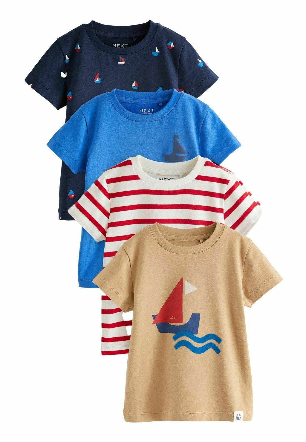 

Футболка с принтом CHARACTER SHORT SLEEVES 4 PACK Next, цвет white blue red