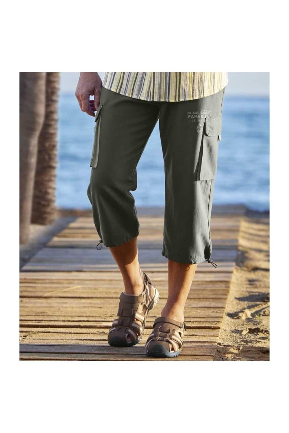 

Укороченные брюки карго из микрофибры Atlas for Men, хаки