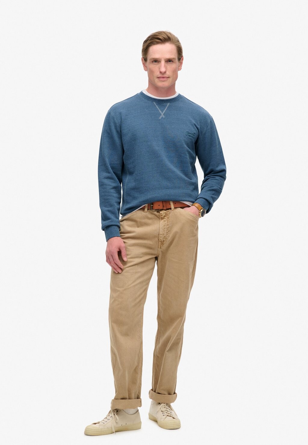

Толстовка OVER DYED MARL CREW Superdry, синий
