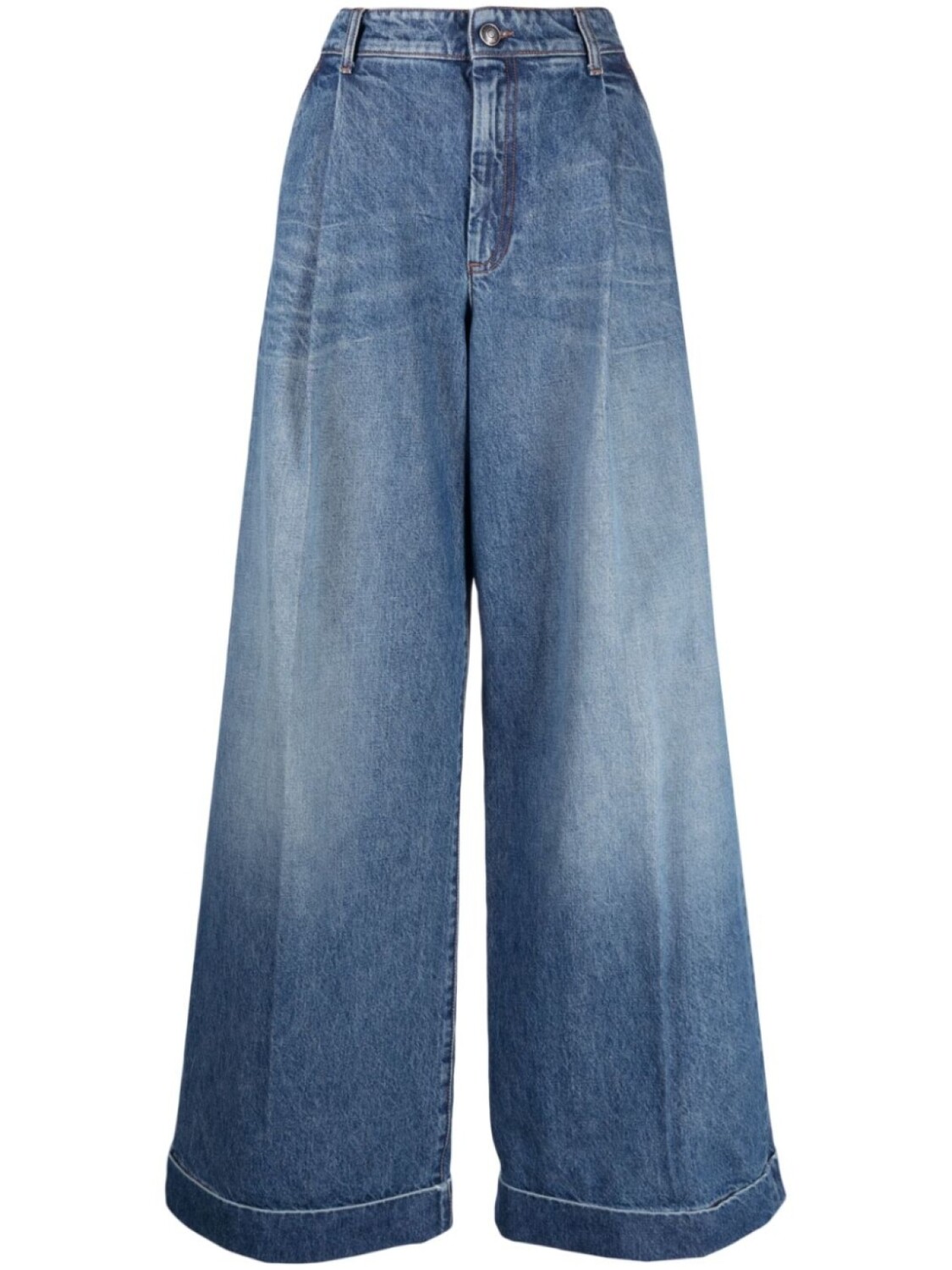 

Широкие джинсы со складками Sportmax, синий