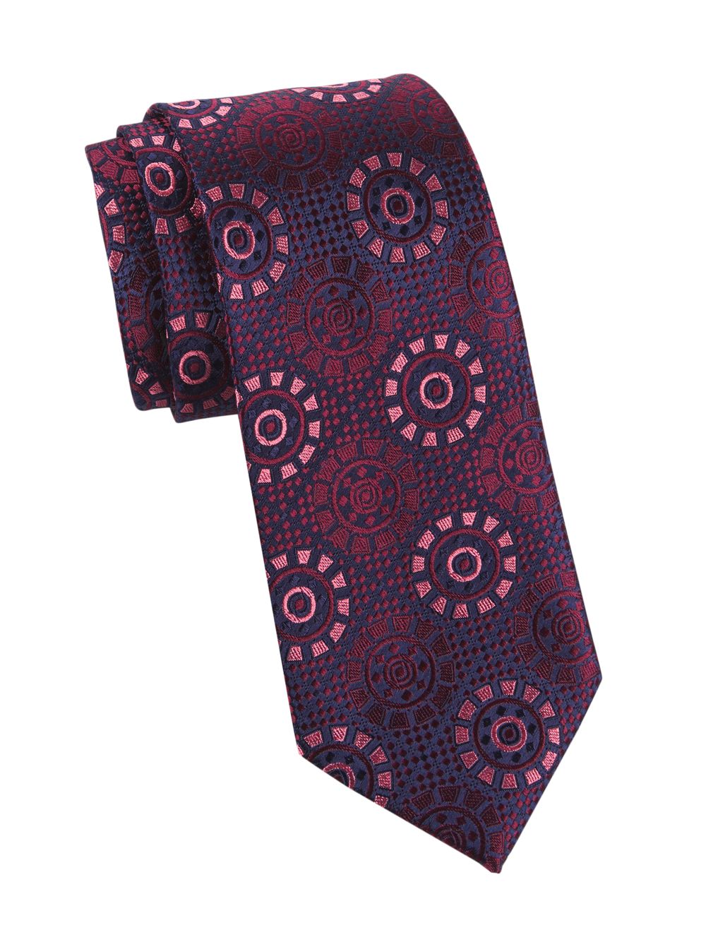 Шелковый галстук с медальоном Charvet, розовый