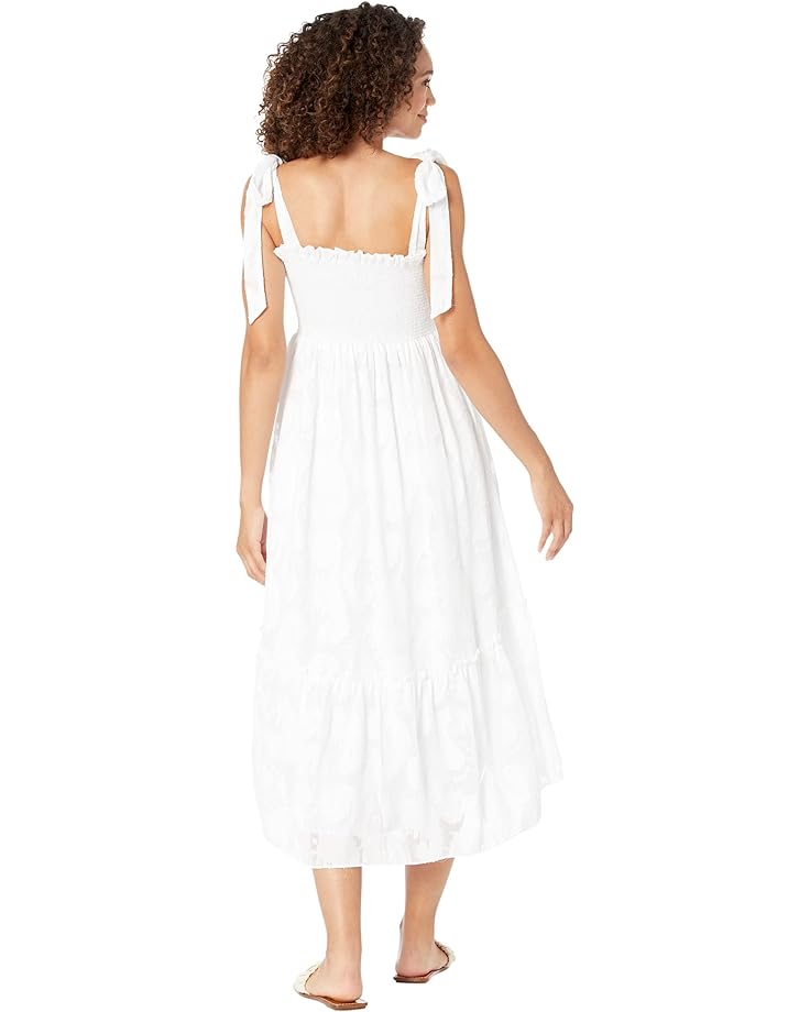 Платье Lilly Pulitzer Rivera Midi Dress, цвет Resort White Tangerine Dream Poly Clip Jacquard