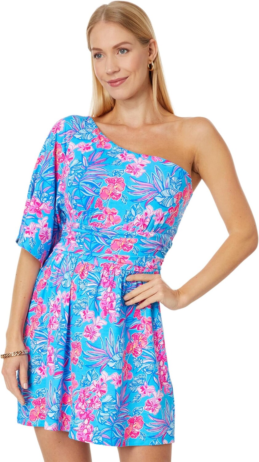

Платье Niki One Shoulder Romper Lilly Pulitzer, цвет Cumulus Blue Orchid Oasis