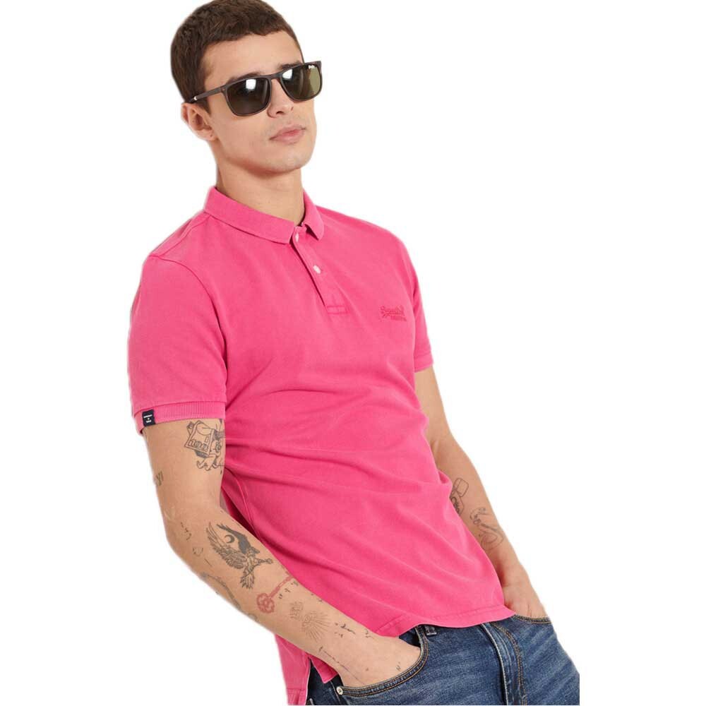 

Поло с коротким рукавом Superdry Classic Vintage Destroy, розовый