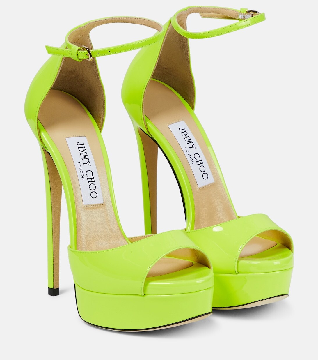 

Босоножки Max 150 на платформе из лакированной кожи Jimmy Choo, желтый