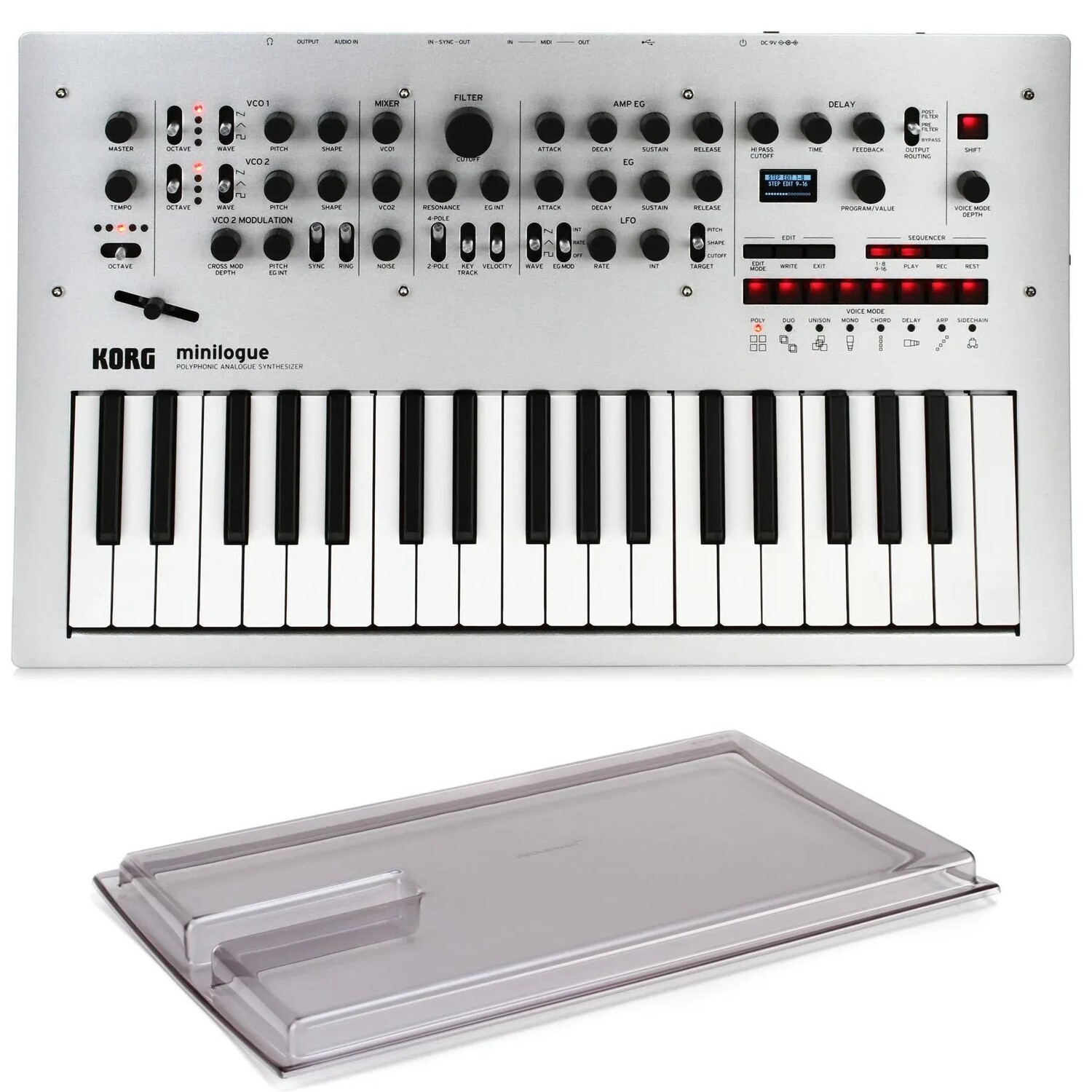 

4-голосный аналоговый синтезатор Korg minilogue с обложкой Decksaver
