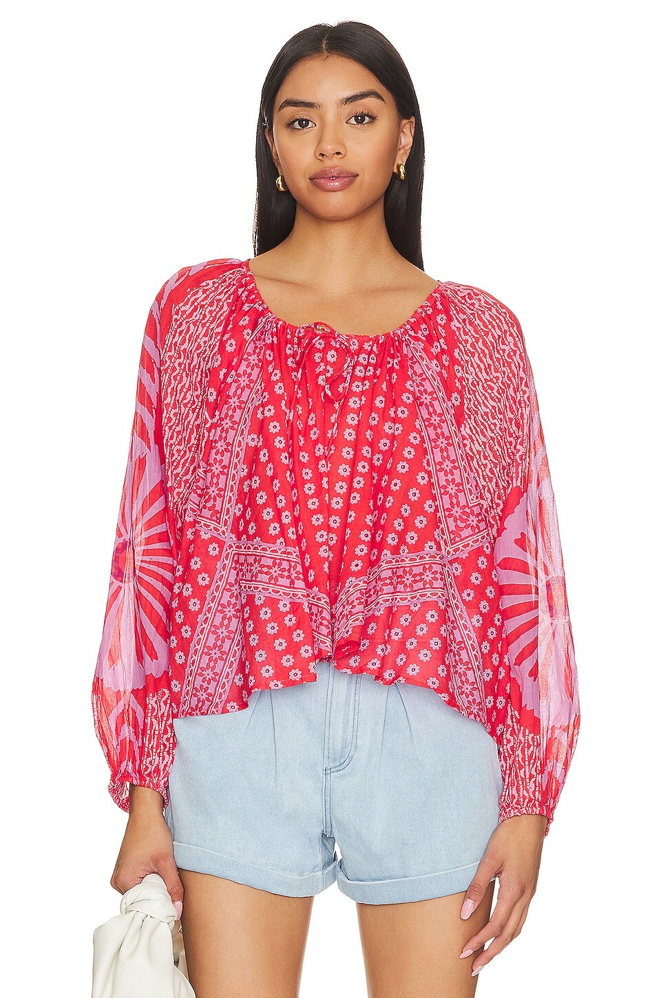 

Топ Free People Elena Printed, цвет Fiery Red Combo