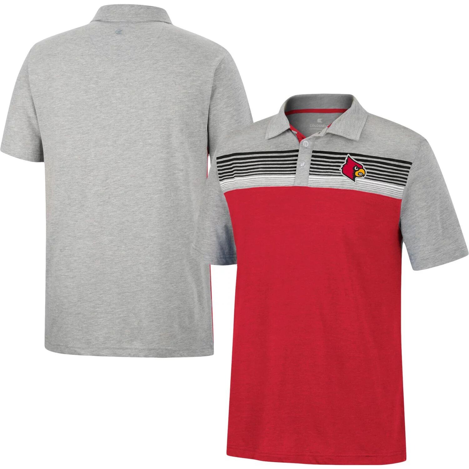

Мужское красное/серое поло Louisville Cardinals Caddy Colosseum