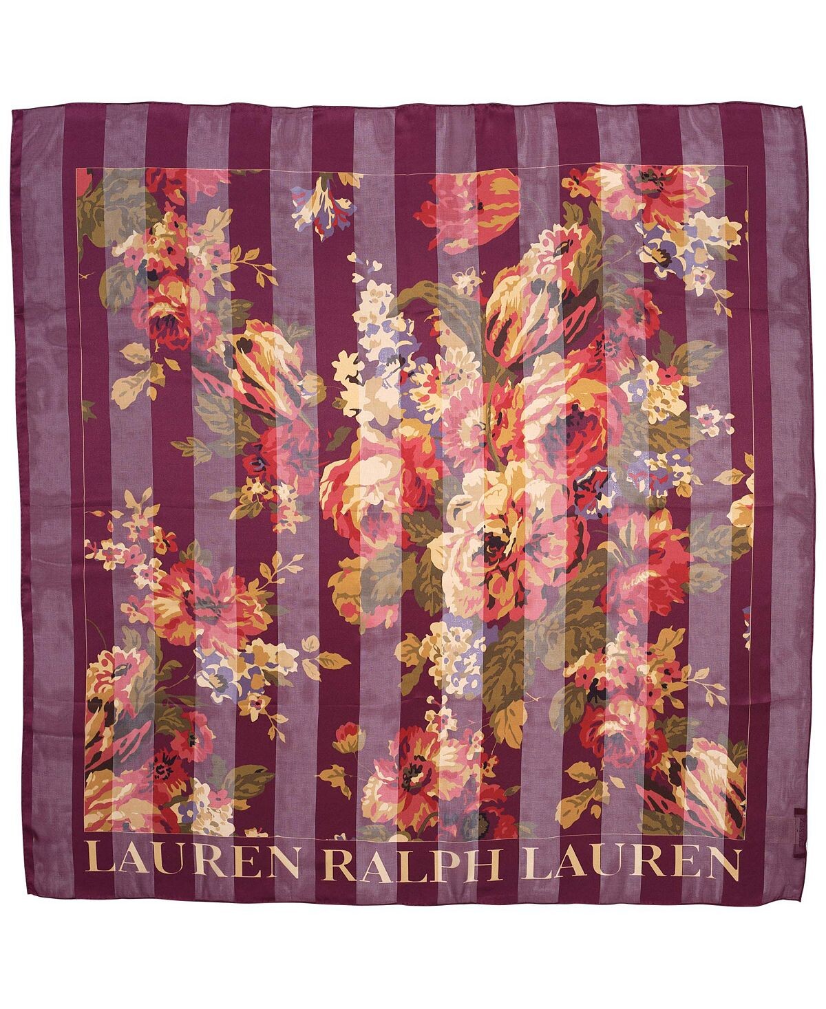 

Квадратный шарф в полоску Bridgitte с цветочным принтом Lauren Ralph Lauren