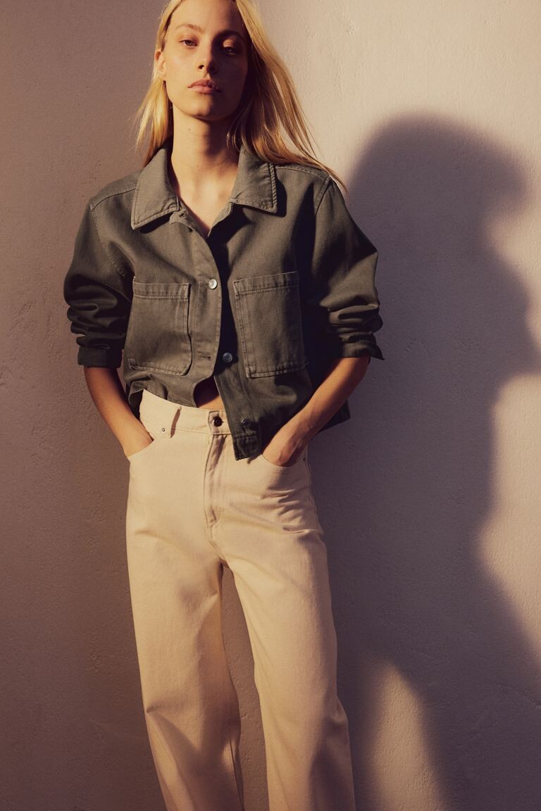 

Короткая куртка из твила H&M, зеленый