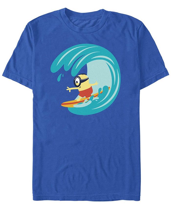 Мужская футболка с коротким рукавом Minions Stuart Surfing Fifth Sun, синий путь миньона