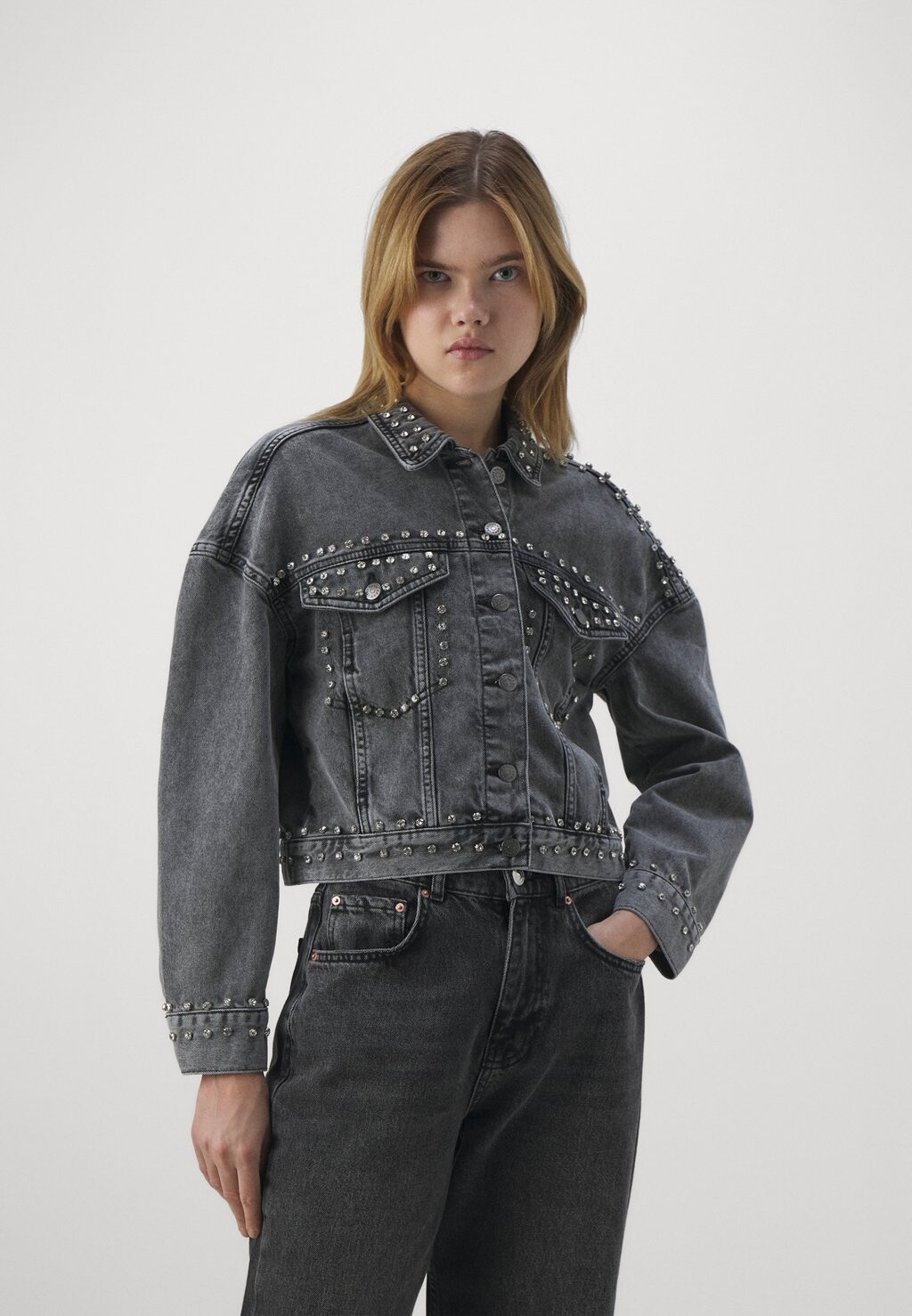 

Джинсовая куртка ONLY КУРТКА ONLGRY Acid Rhinestone, цвет grey denim