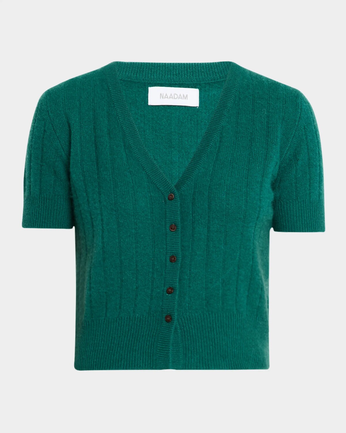 

Кашемировый кардиган на пуговицах в рубчик Naadam, цвет Emerald