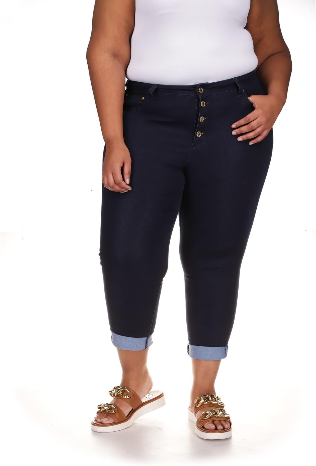 

Джинсы Plus Size High-Rise Crop Skinny Selma Jeans in Dark Rinse Wash MICHAEL Michael Kors, цвет Dark Rinse Wash