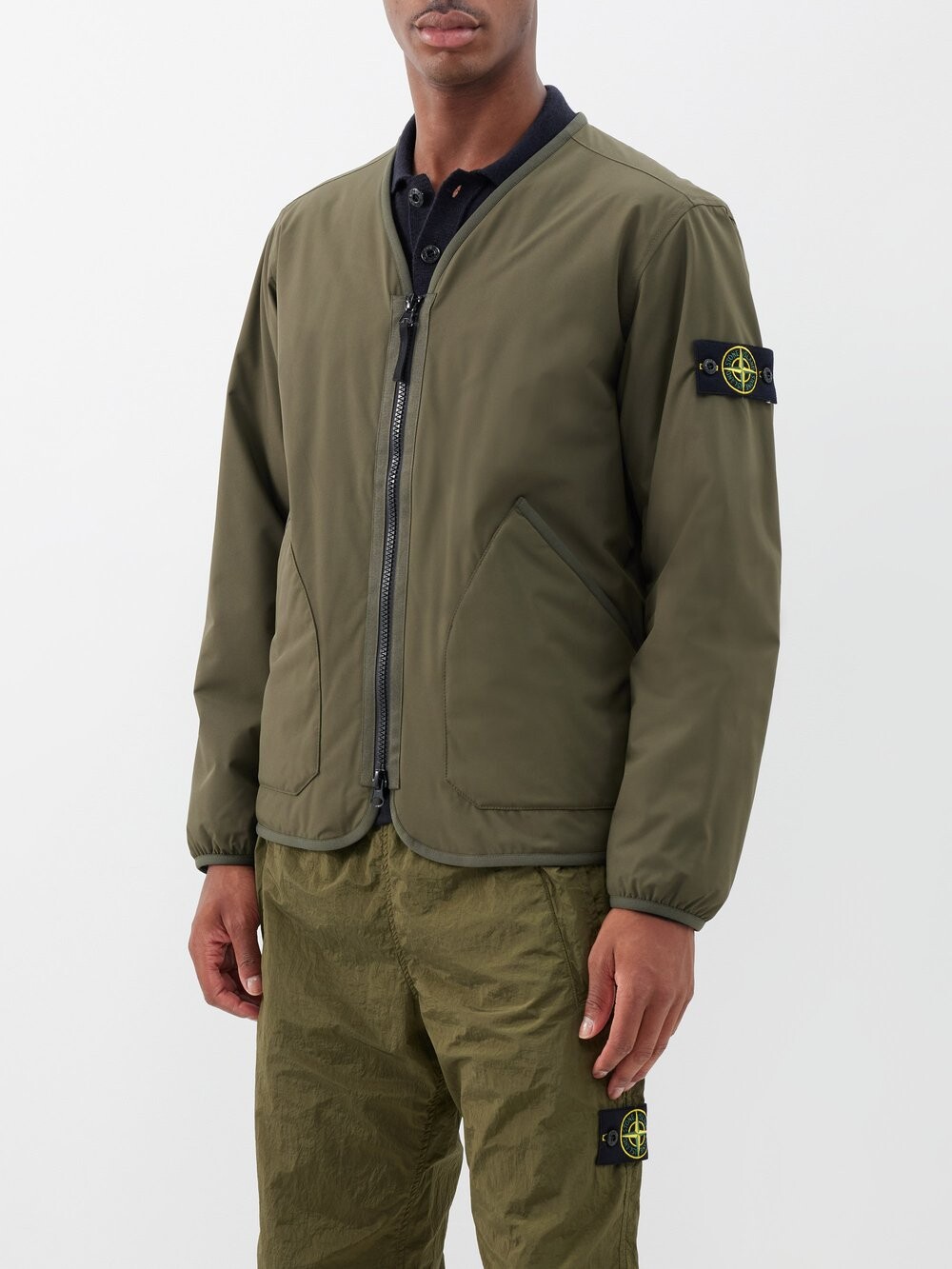 

Куртка из софтшелла без воротника на молнии Stone Island, зеленый