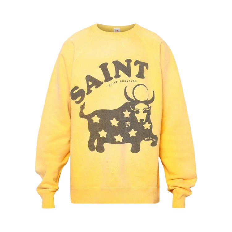 Толстовка Saint Michael Cow Crewneck 'Yellow', желтый