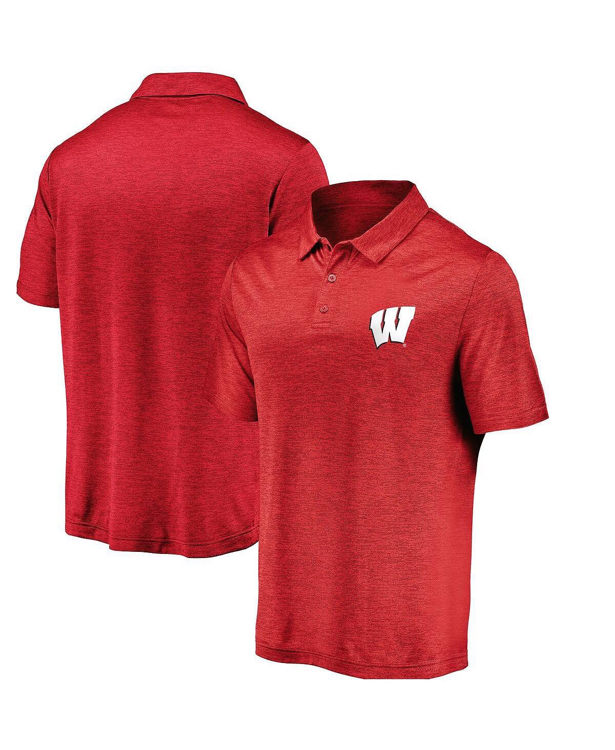 Мужская рубашка-поло в полоску с фирменным логотипом Red Wisconsin Badgers Primary Logo Fanatics