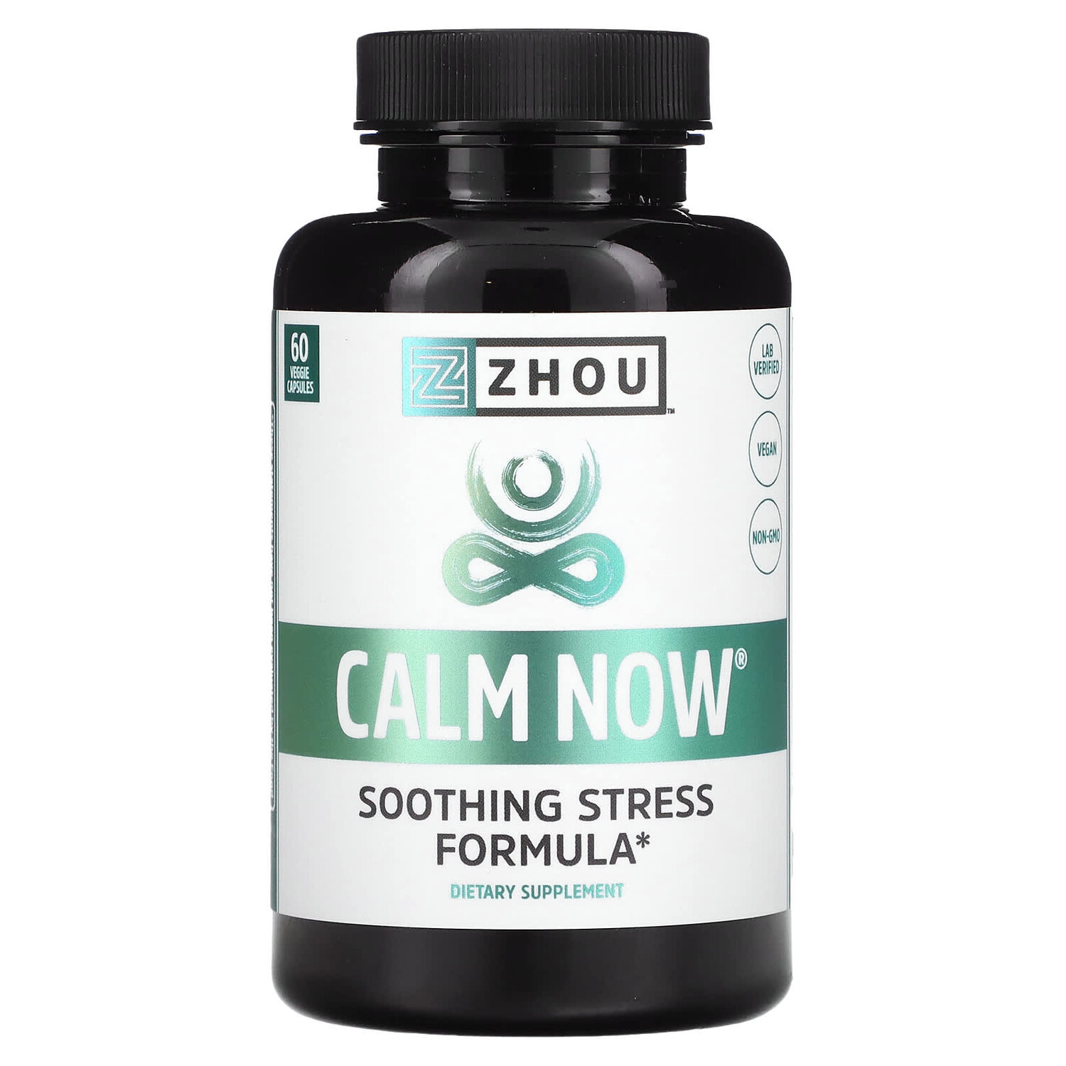 

Calm Now, формула для снятия стресса, 60 растительных капсул, Zhou Nutrition