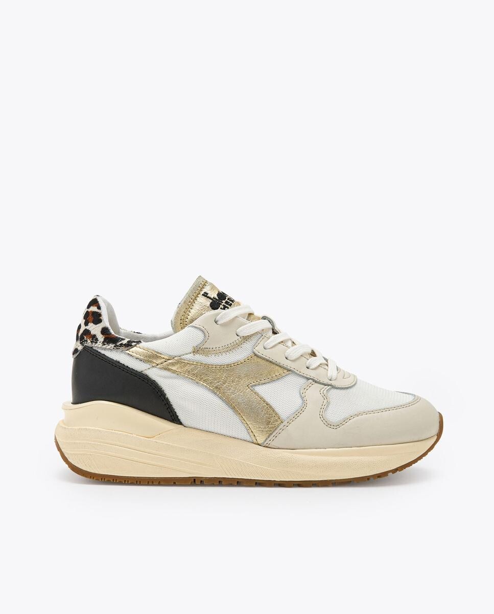 

Женские кожаные кроссовки с анималистическим принтом Diadora Heritage, белый