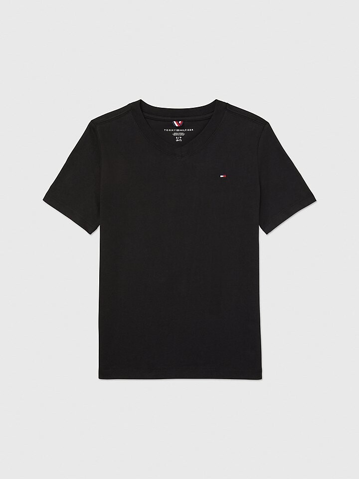 

Детская однотонная футболка с v-образным вырезом Tommy Hilfiger