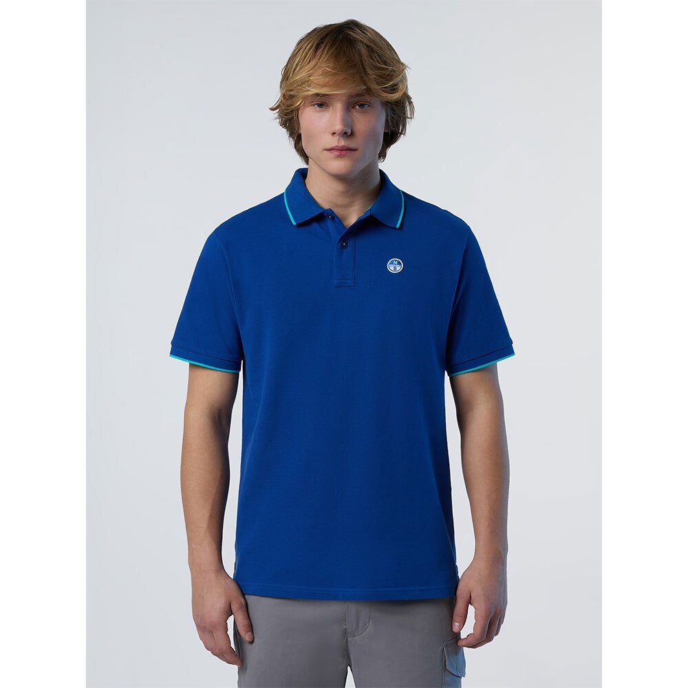 

Поло North Sails Collar W Striped In Contrast, синий