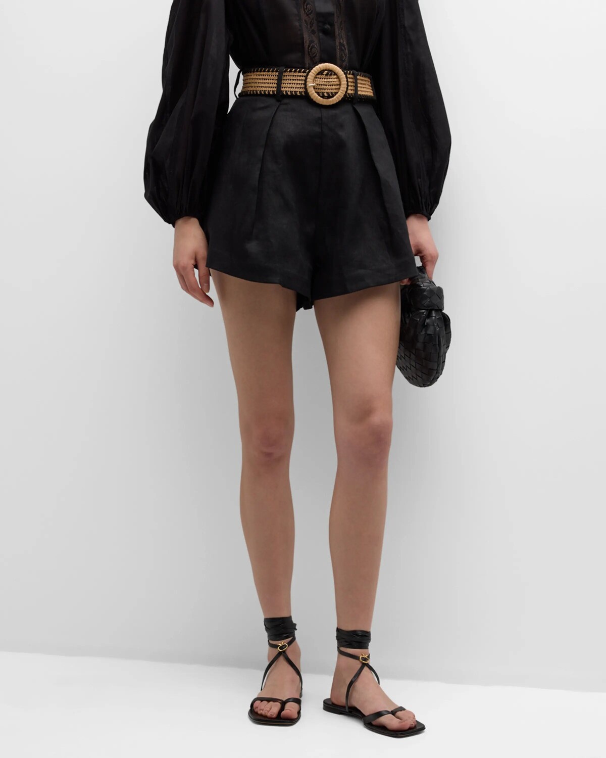 

Шорты Halliday с подвернутыми краями Zimmermann, цвет Black