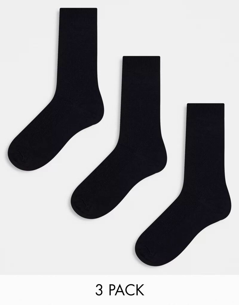 Три пары черных носков до щиколотки River Island