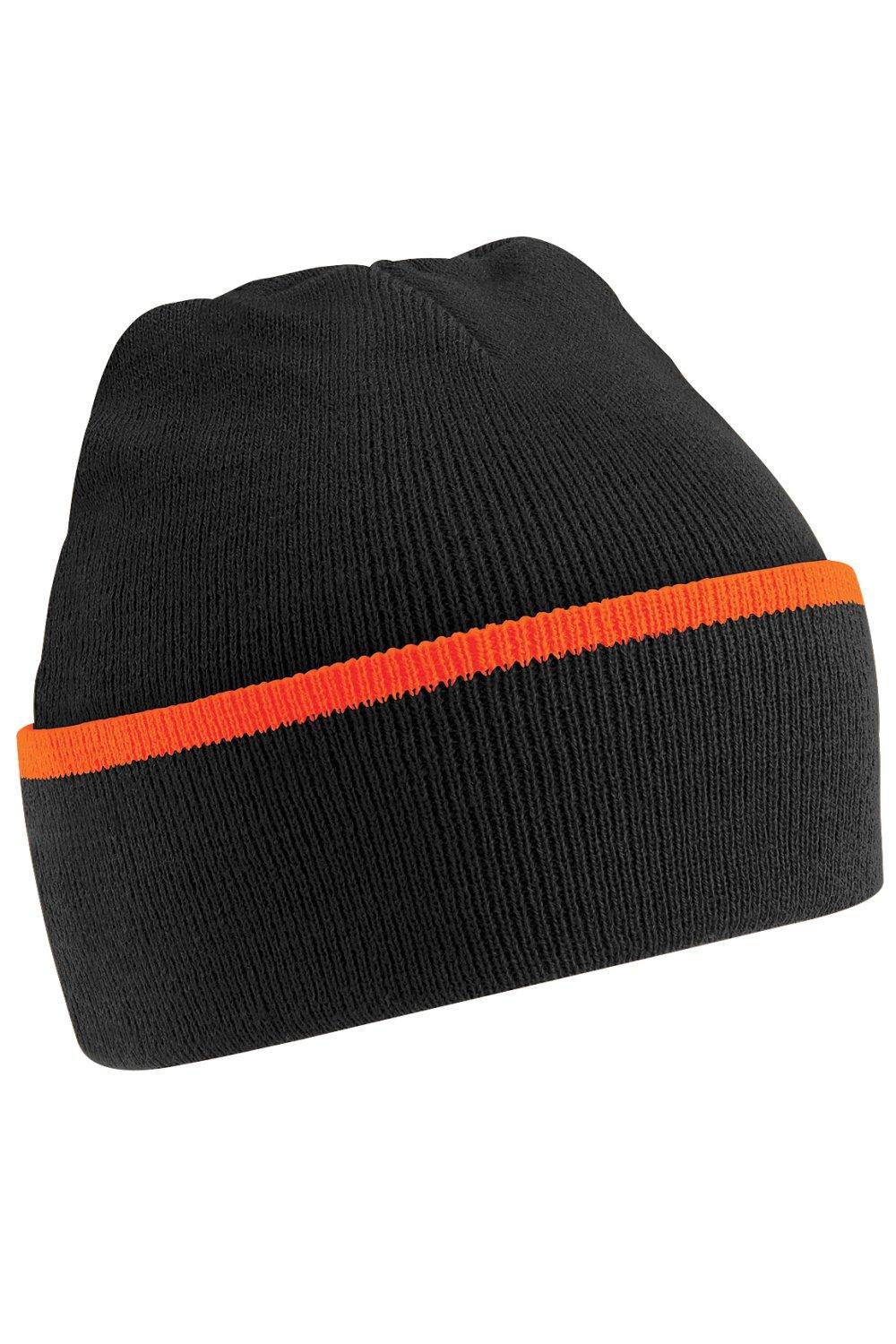 Вязаная зимняя шапка-бини Beechfield, черный шапка балаклава cokk зимняя вязаная шапка шапка маска зимняя шапочка бини