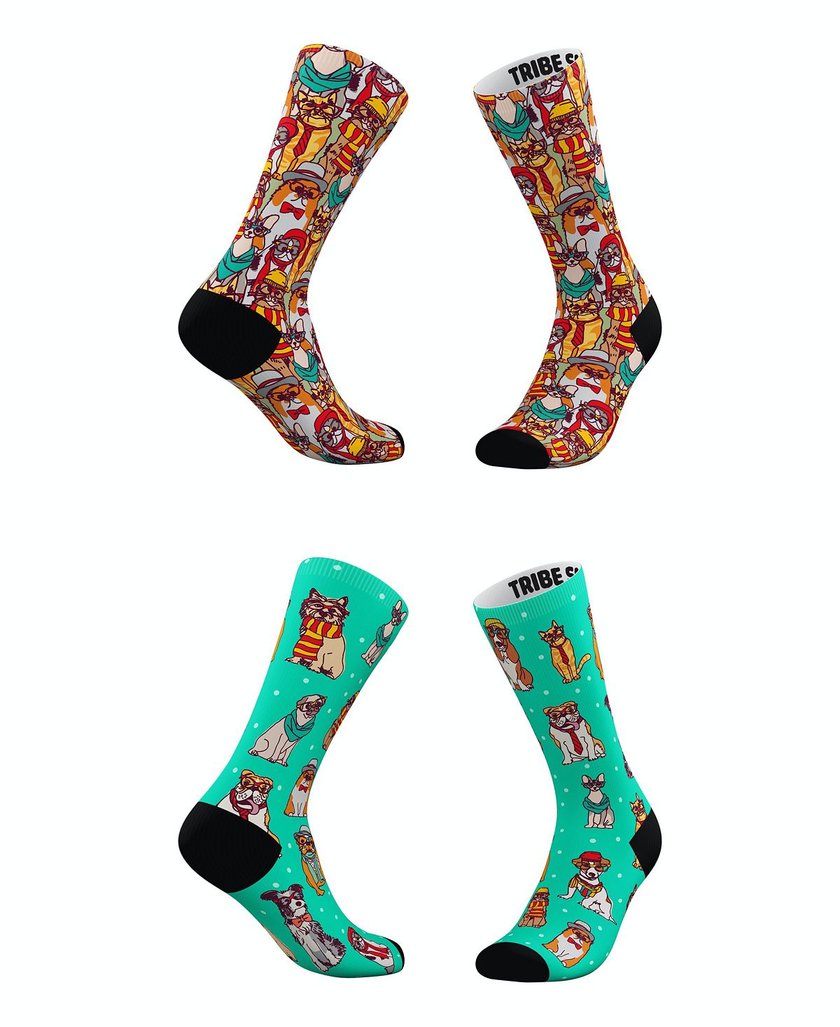 Мужские и женские носки-хипстеры с котами, набор из 2 шт. Tribe Socks colgate zigzag tooth brush medium 3 pack value pack assorted color