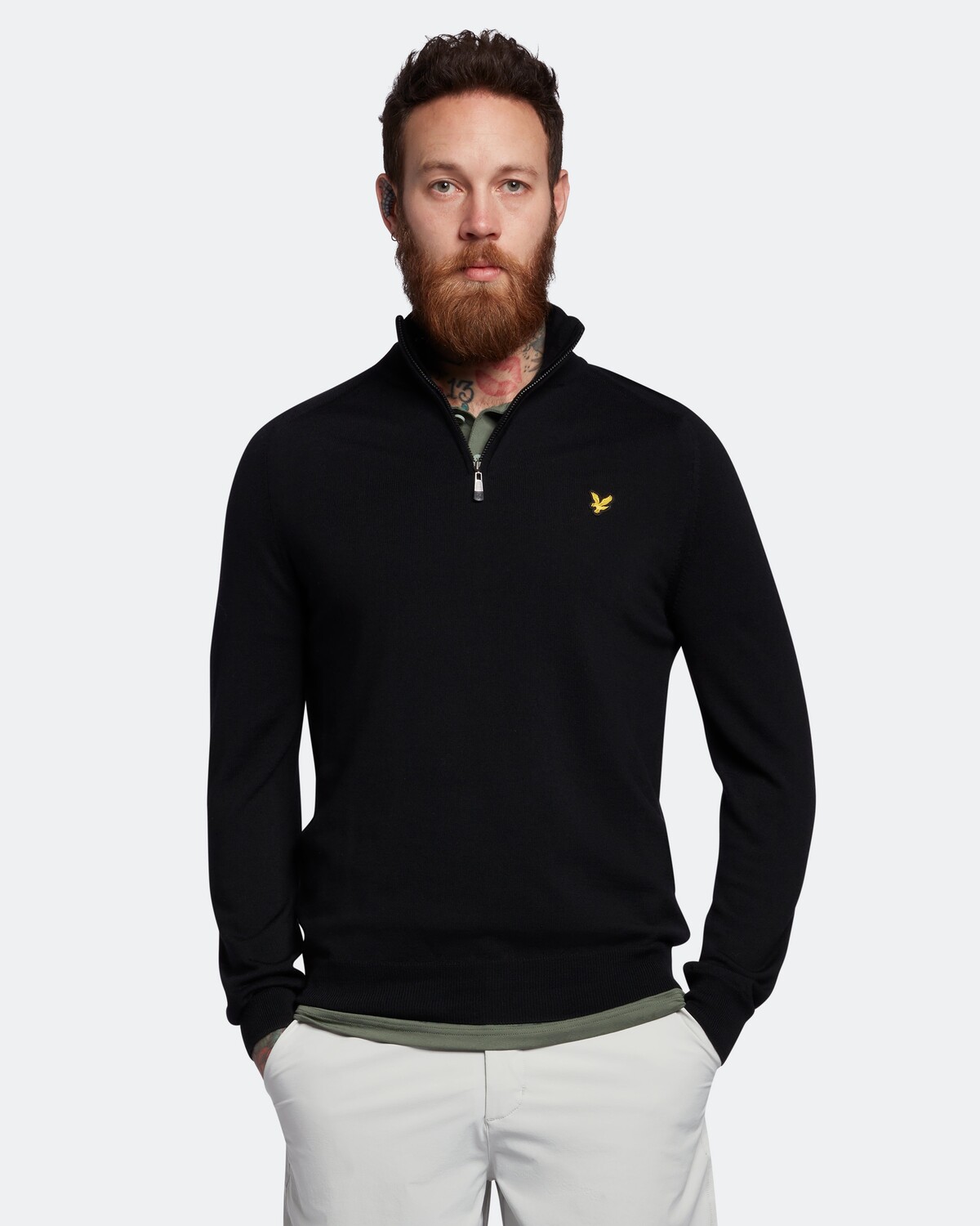 

Свитер на молнии 14 golf merino Lyle & Scott, черный
