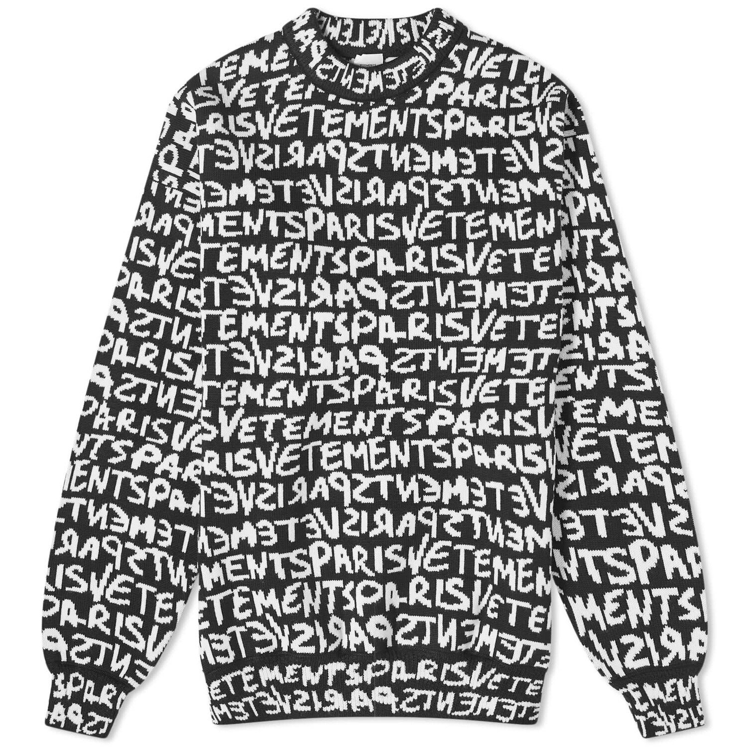 

Джемпер Vetements Grafitti Monogram Crew Neck, цвет Black & White